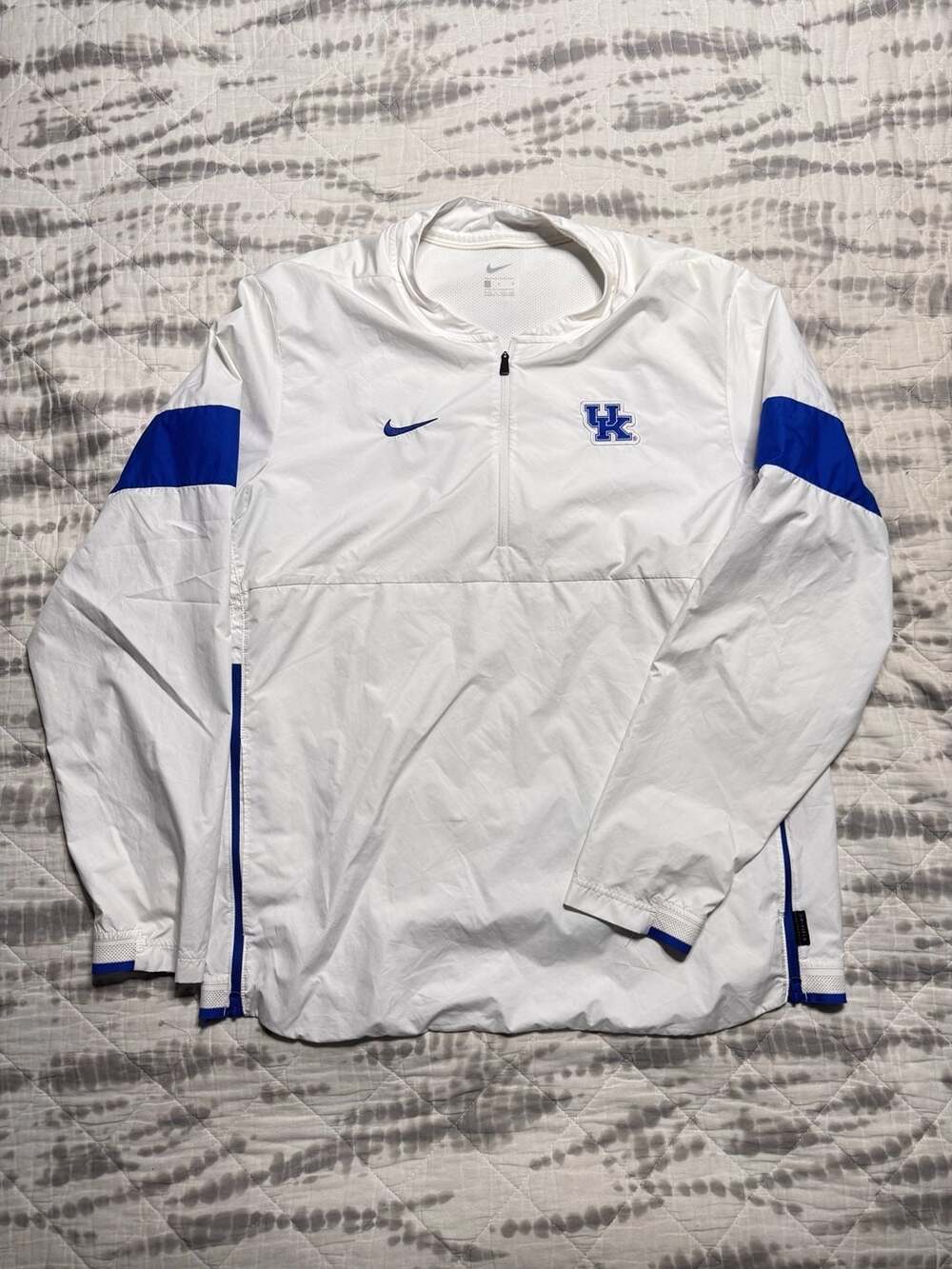Nike Kentucky Wildcats On-Field 1/4 Zip Jacket Large White Blue